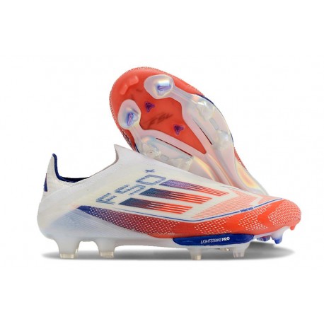 Korki Piłkarskie adidas F50+ FG Biały Czerwony Niebieski