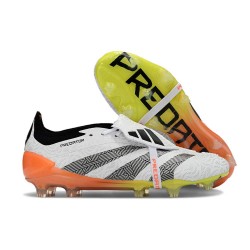 adidas Predator Fold-over Tongue Elite FG Biały Czarny Pomarańczowy