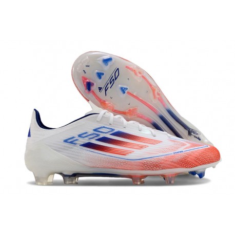 Buty piłkarskie korki męskie adidas F50 Elite FG Biały Czerwony Niebieski