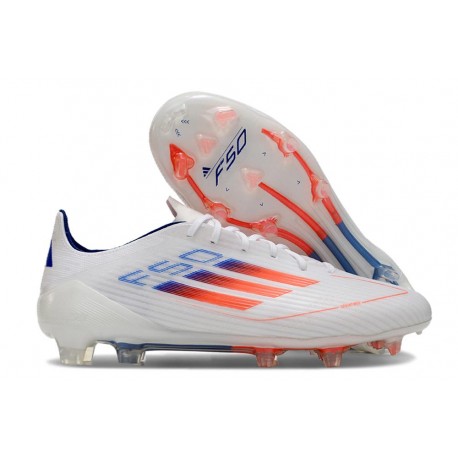 Buty piłkarskie korki męskie adidas F50 Elite FG Biały Czerwony Niebieski